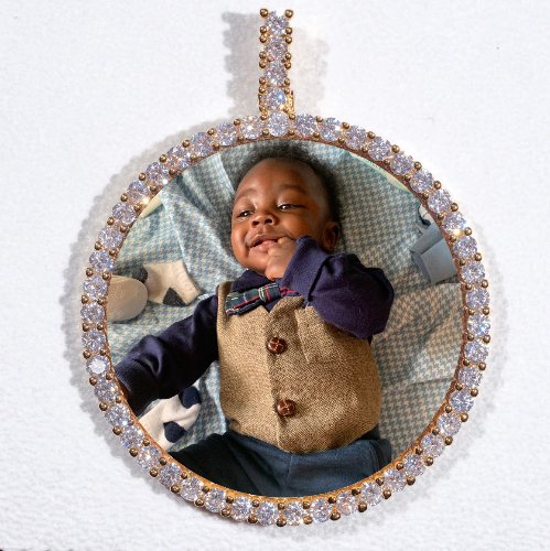 LARGE 3D CIRCLE CUSTOM PICTURE PENDANT