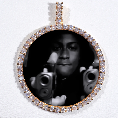 LARGE 3D CIRCLE CUSTOM PICTURE PENDANT