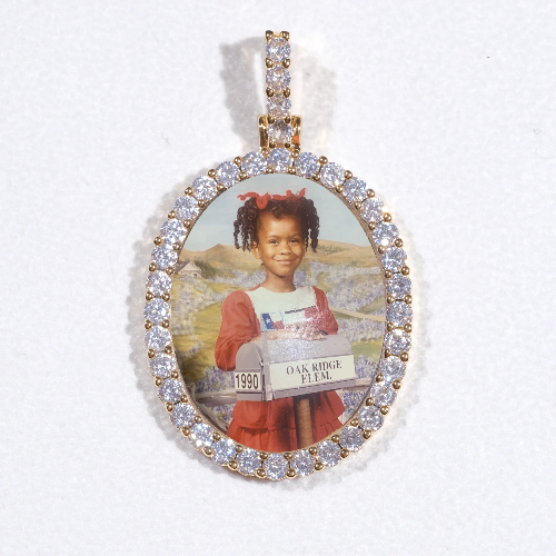 3D Oval Custom Picture Pendant