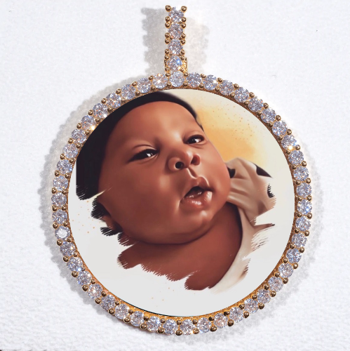 LARGE 3D CIRCLE CUSTOM PICTURE PENDANT