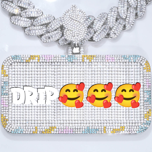 CUSTOM LETTER NECKLACE 3D COLORFUL SQUARE