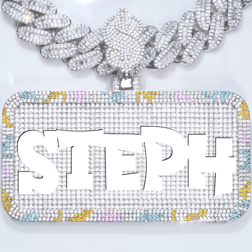 CUSTOM LETTER NECKLACE 3D COLORFUL SQUARE