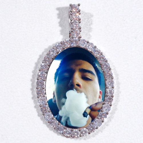 Large 3D Oval Custom Picture Pendant