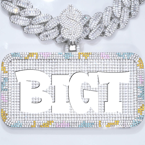 CUSTOM LETTER NECKLACE 3D COLORFUL SQUARE