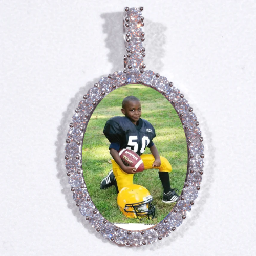 Large 3D Oval Custom Picture Pendant