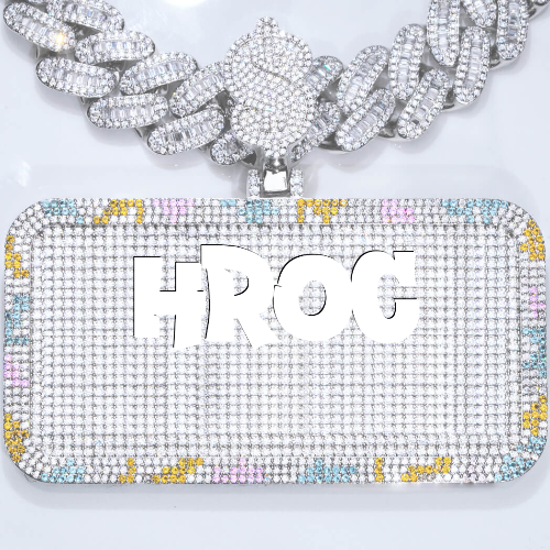 CUSTOM LETTER NECKLACE 3D COLORFUL SQUARE
