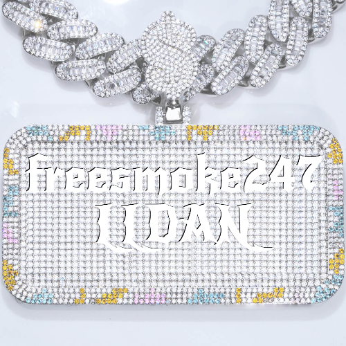 CUSTOM LETTER NECKLACE 3D COLORFUL SQUARE
