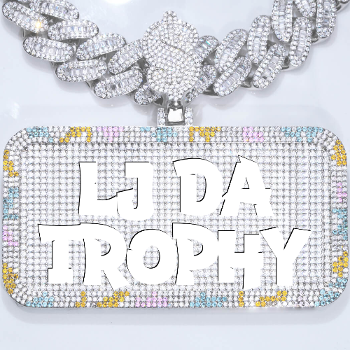 CUSTOM LETTER NECKLACE 3D COLORFUL SQUARE
