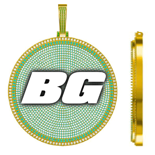 CUSTOM LETTER NECKLACE 3D BIG DISC