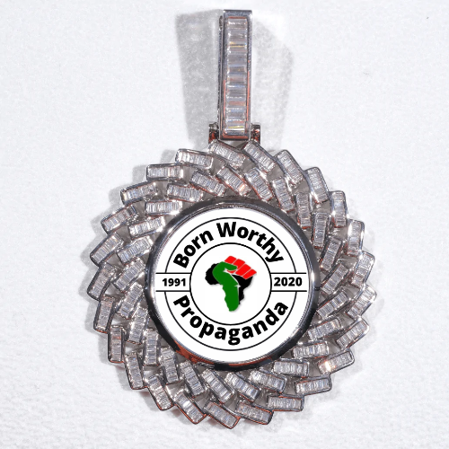 Large 3D Baguette Custom Picture Pendant