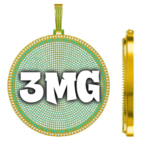 CUSTOM LETTER NECKLACE 3D BIG DISC