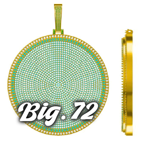 CUSTOM LETTER NECKLACE 3D BIG DISC