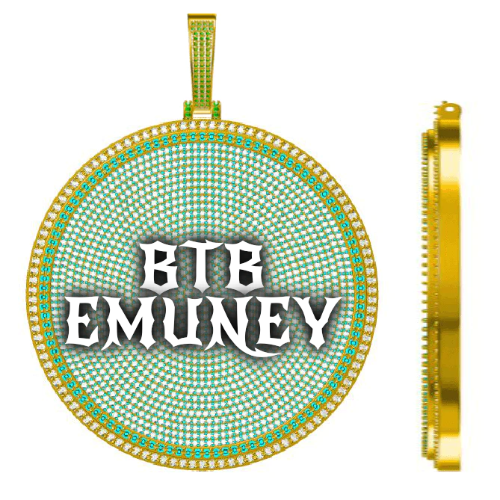 CUSTOM LETTER NECKLACE 3D BIG DISC