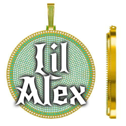 CUSTOM LETTER NECKLACE 3D BIG DISC