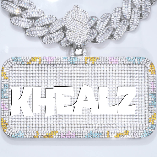 CUSTOM LETTER NECKLACE 3D COLORFUL SQUARE