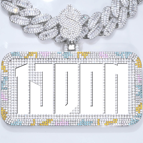 CUSTOM LETTER NECKLACE 3D COLORFUL SQUARE