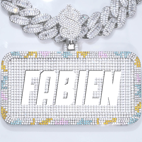 CUSTOM LETTER NECKLACE 3D COLORFUL SQUARE