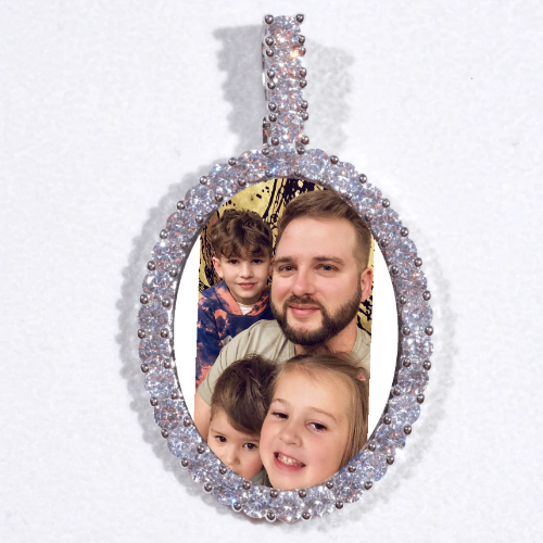 Large 3D Oval Custom Picture Pendant