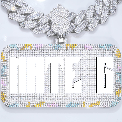 CUSTOM LETTER NECKLACE 3D COLORFUL SQUARE