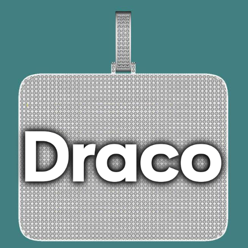 CUSTOM LETTER NECKLACE 3D BIG SQUARE