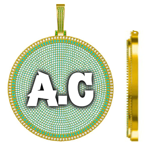 CUSTOM LETTER NECKLACE 3D BIG DISC