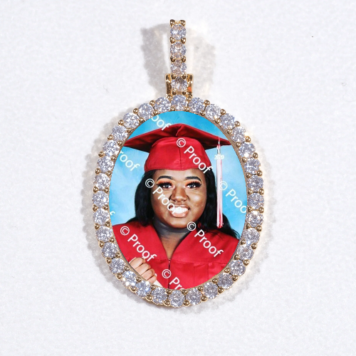 3D Oval Custom Picture Pendant
