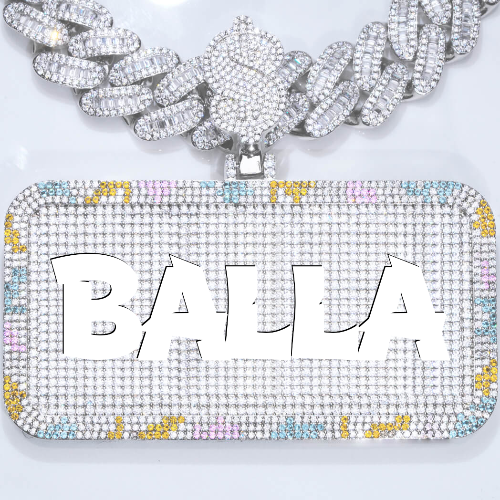 CUSTOM LETTER NECKLACE 3D COLORFUL SQUARE