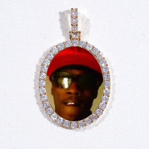 3D Oval Custom Picture Pendant
