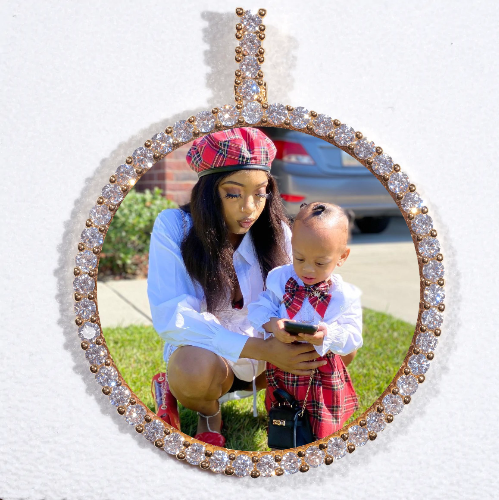 LARGE 3D CIRCLE CUSTOM PICTURE PENDANT
