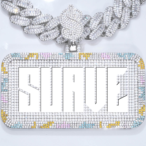 CUSTOM LETTER NECKLACE 3D COLORFUL SQUARE