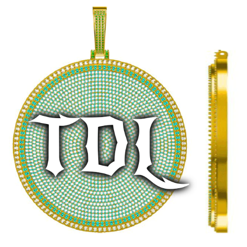 CUSTOM LETTER NECKLACE 3D BIG DISC