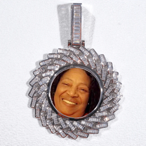 Large 3D Baguette Custom Picture Pendant