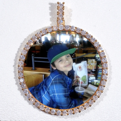 LARGE 3D CIRCLE CUSTOM PICTURE PENDANT