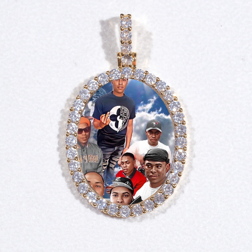 3D Oval Custom Picture Pendant
