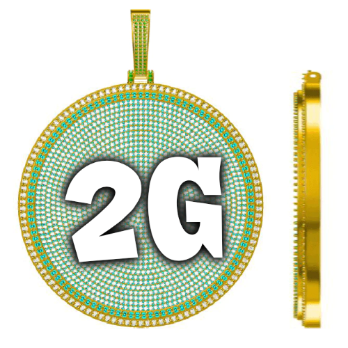 CUSTOM LETTER NECKLACE 3D BIG DISC