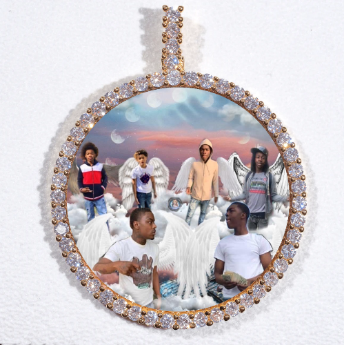 LARGE 3D CIRCLE CUSTOM PICTURE PENDANT