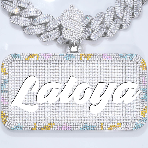 CUSTOM LETTER NECKLACE 3D COLORFUL SQUARE