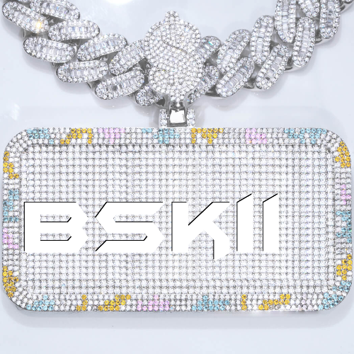 CUSTOM LETTER NECKLACE 3D COLORFUL SQUARE