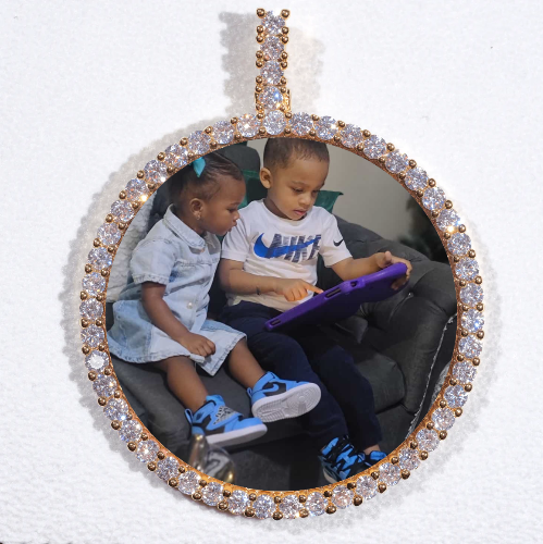 LARGE 3D CIRCLE CUSTOM PICTURE PENDANT