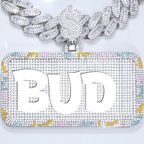 CUSTOM LETTER NECKLACE 3D COLORFUL SQUARE