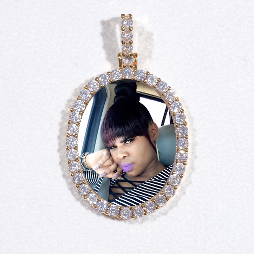 3D Oval Custom Picture Pendant