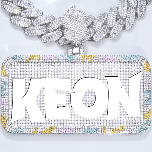 CUSTOM LETTER NECKLACE 3D COLORFUL SQUARE