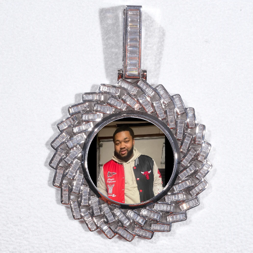 Large 3D Baguette Custom Picture Pendant