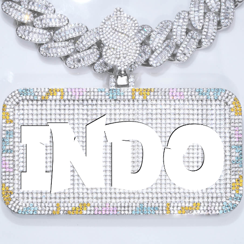 CUSTOM LETTER NECKLACE 3D COLORFUL SQUARE