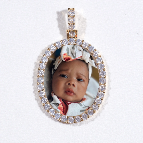 3D Oval Custom Picture Pendant