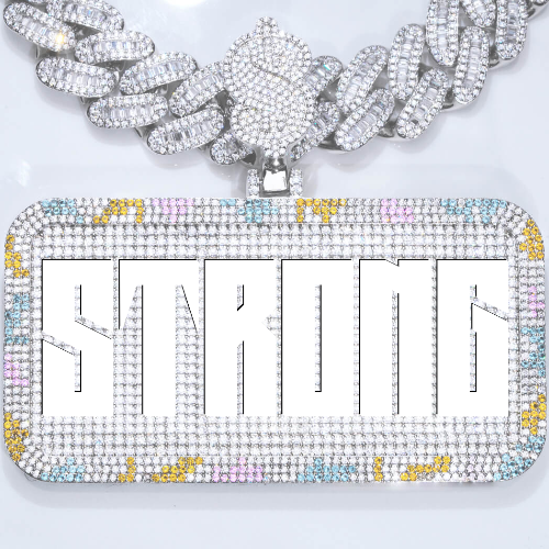 CUSTOM LETTER NECKLACE 3D COLORFUL SQUARE