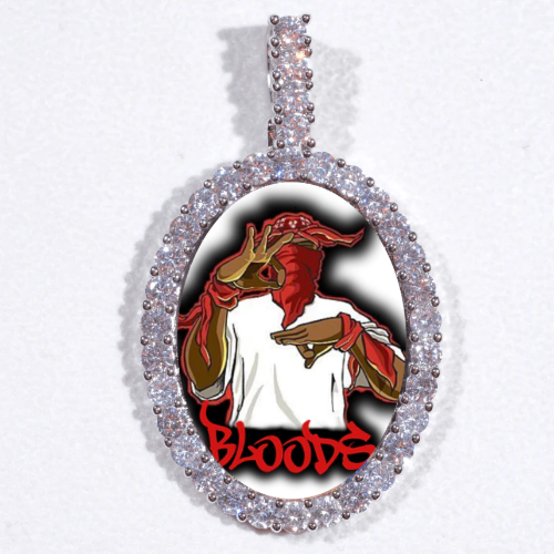 Large 3D Oval Custom Picture Pendant