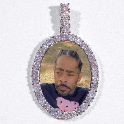 Large 3D Oval Custom Picture Pendant