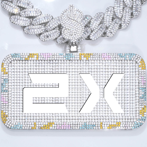 CUSTOM LETTER NECKLACE 3D COLORFUL SQUARE