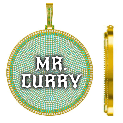 CUSTOM LETTER NECKLACE 3D BIG DISC